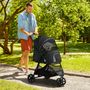 Voir la diapositive 2 : PAWHUT Poussette buggy pliable pour chien chat - 2 attaches, guidon réglable, panier - acier oxford noir