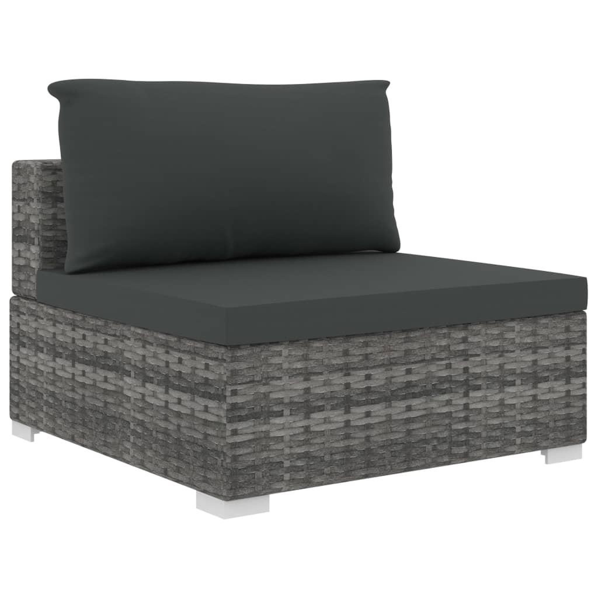 Voir la diapositive 5 : VIDAXL Salon de jardin 6 pcs avec coussins resine tressee gris