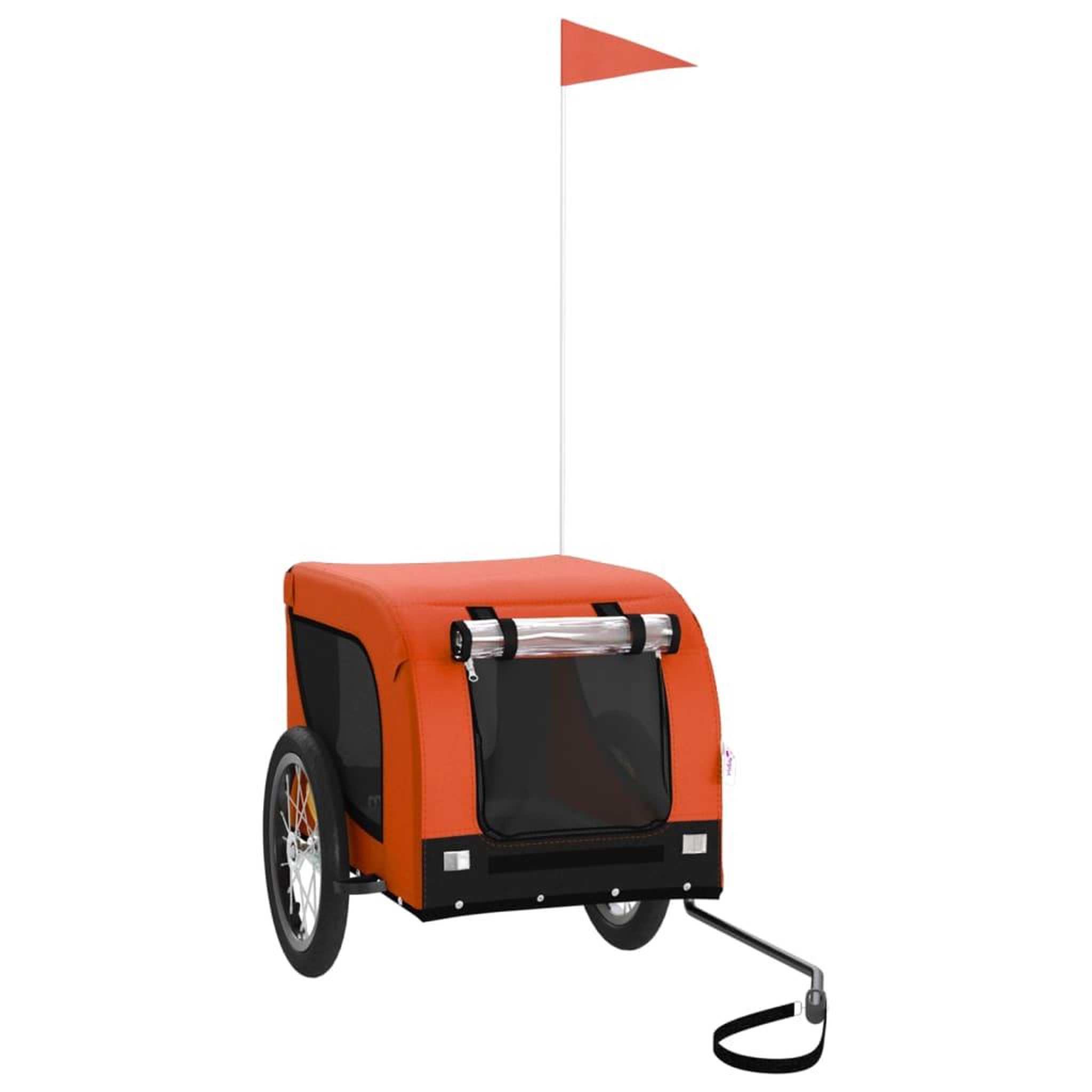 Voir la diapositive 2 : VIDAXL Remorque de velo pour animaux de compagnie orange et noir