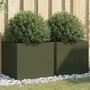 Voir la diapositive 1 : VIDAXL Jardinieres 2 pcs vert olive 49x47x46 cm acier