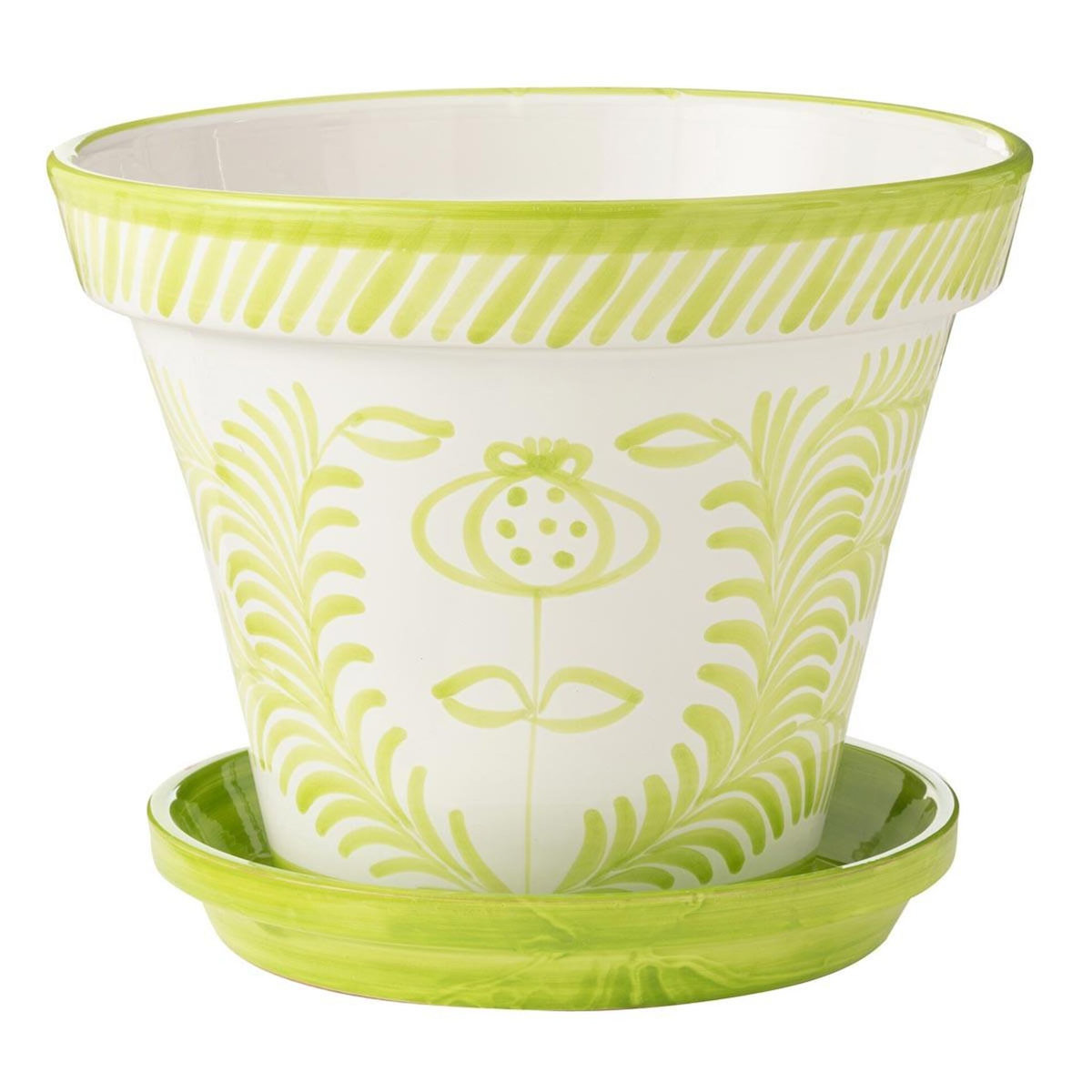 Paris Prix Pot Avec Soucoupe en Céramique  Granada  35cm Vert