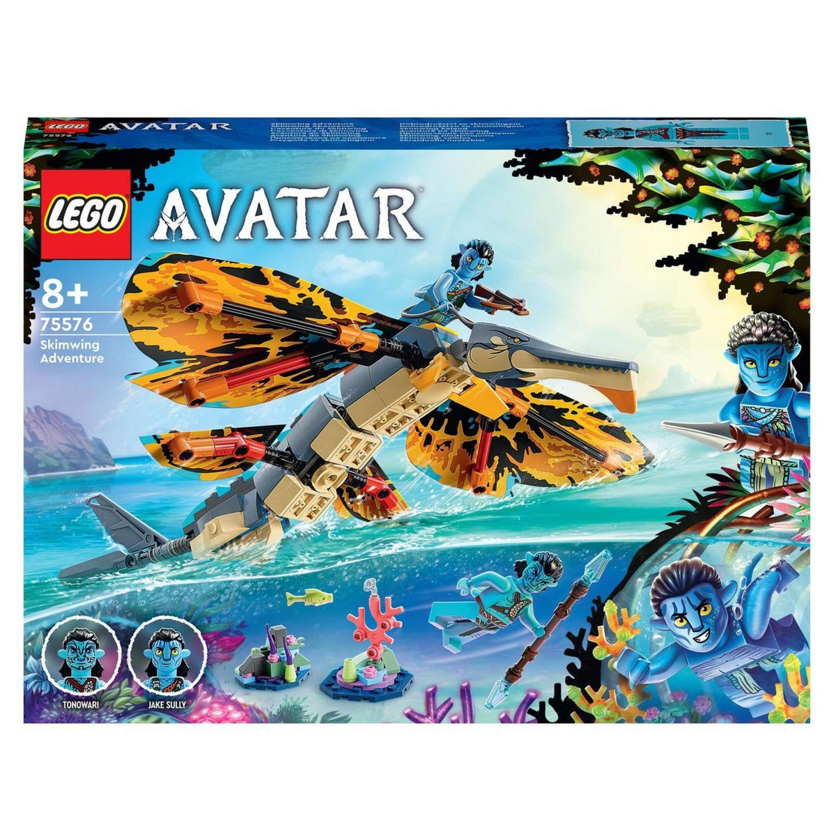 LEGO Avatar 75576 L'aventure du Skimwing, Jouet avec Minifigurines Jake Sully et Tonowari, et Animal, Avatar : La Voie de l'Eau