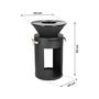 Voir la diapositive 3 : Habitat et Jardin Barbecue plancha brasero a charbon et bois  Cesar  - 49 x 49 x 92 cm - Noir