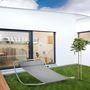 Voir la diapositive 2 : HOMCOM Bain de soleil transat de jardin bascule hamac 212L x 130l x 60H cm gris