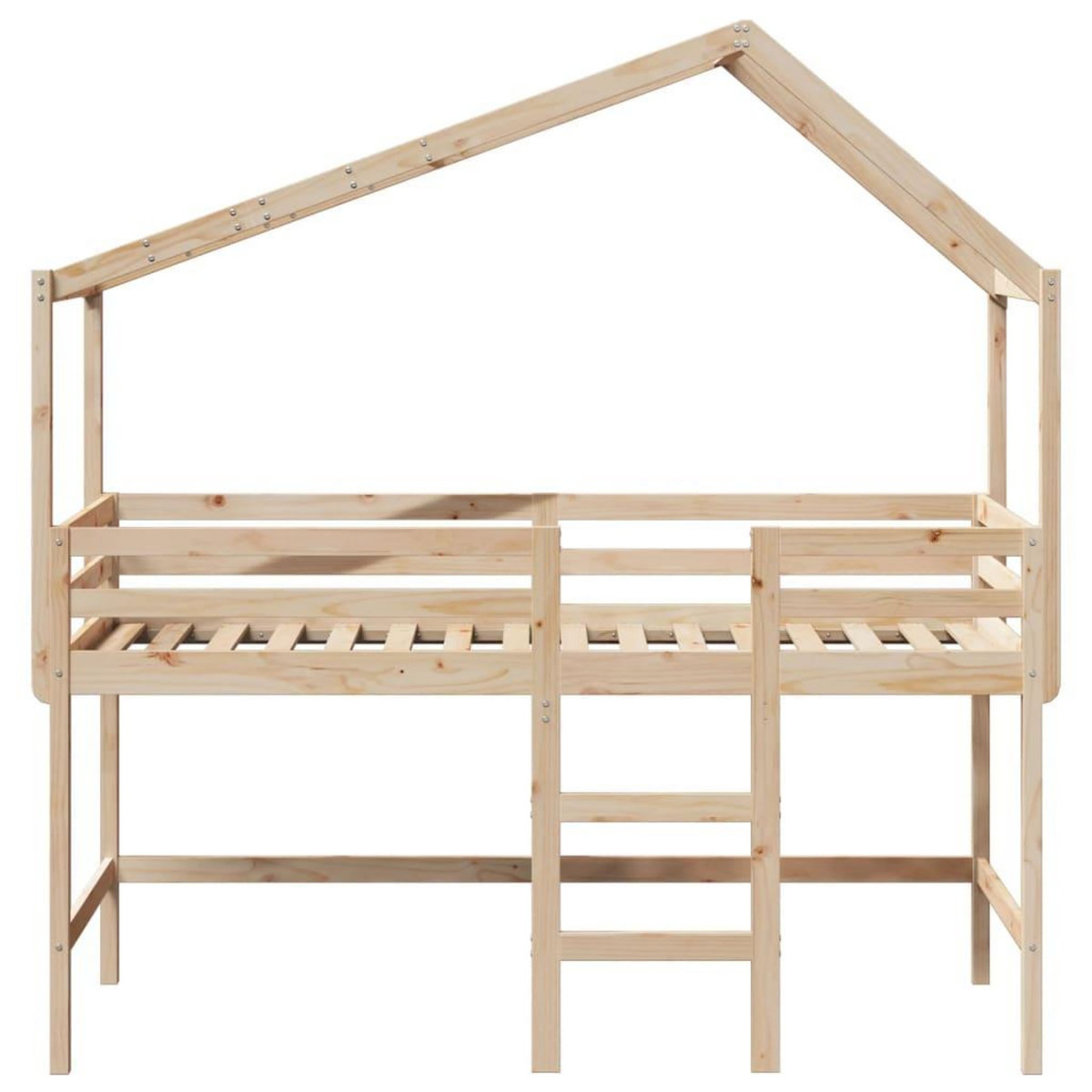 VIDAXL Lit superpose avec echelle et toit sans matelas 90x200 cm