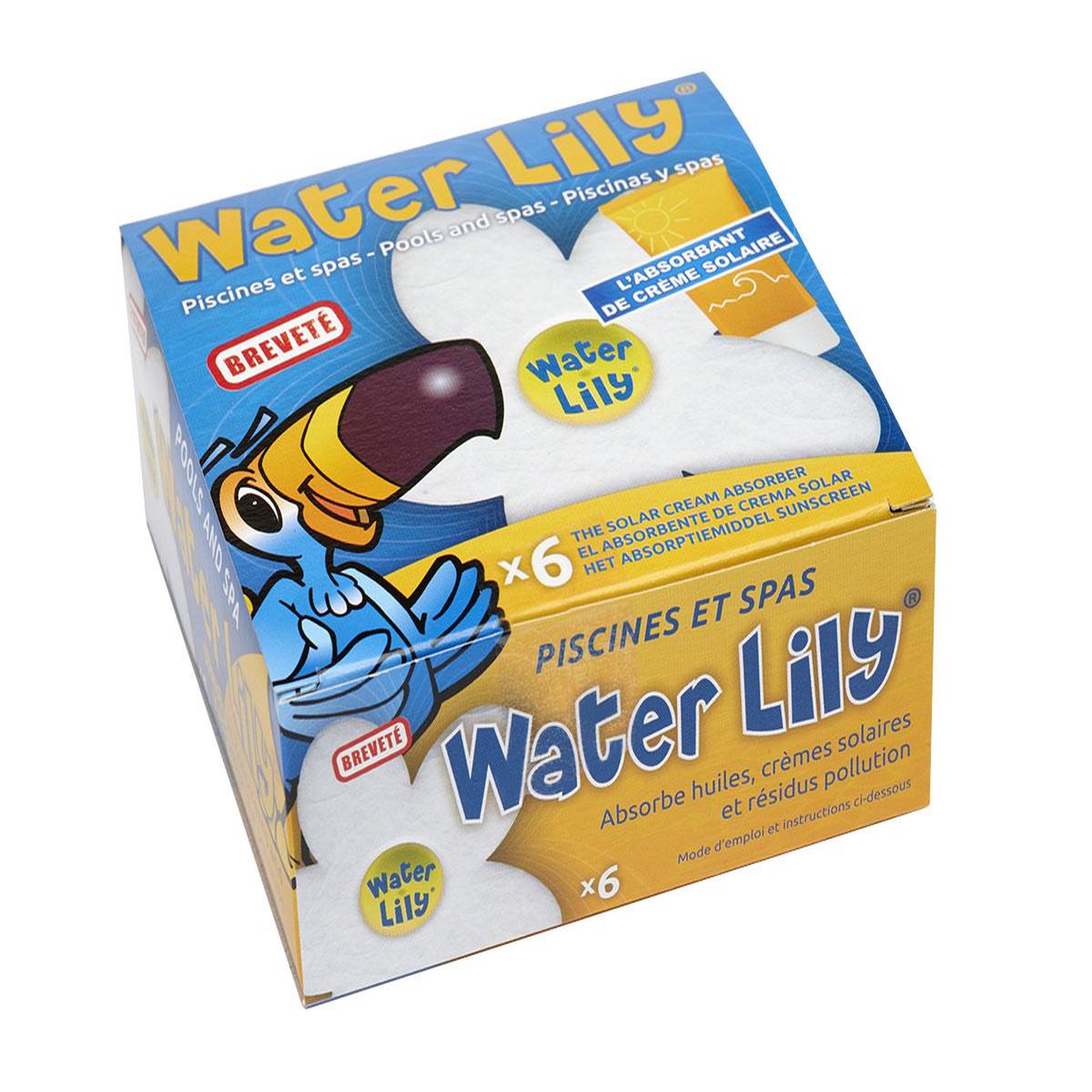 Toucan Lot de 6 fleurs absorbantes water lily - toucan