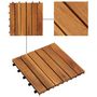 Voir la diapositive 3 : VIDAXL Tuiles de terrasse modele vertical 30 x 30 cm acacia 20 pcs