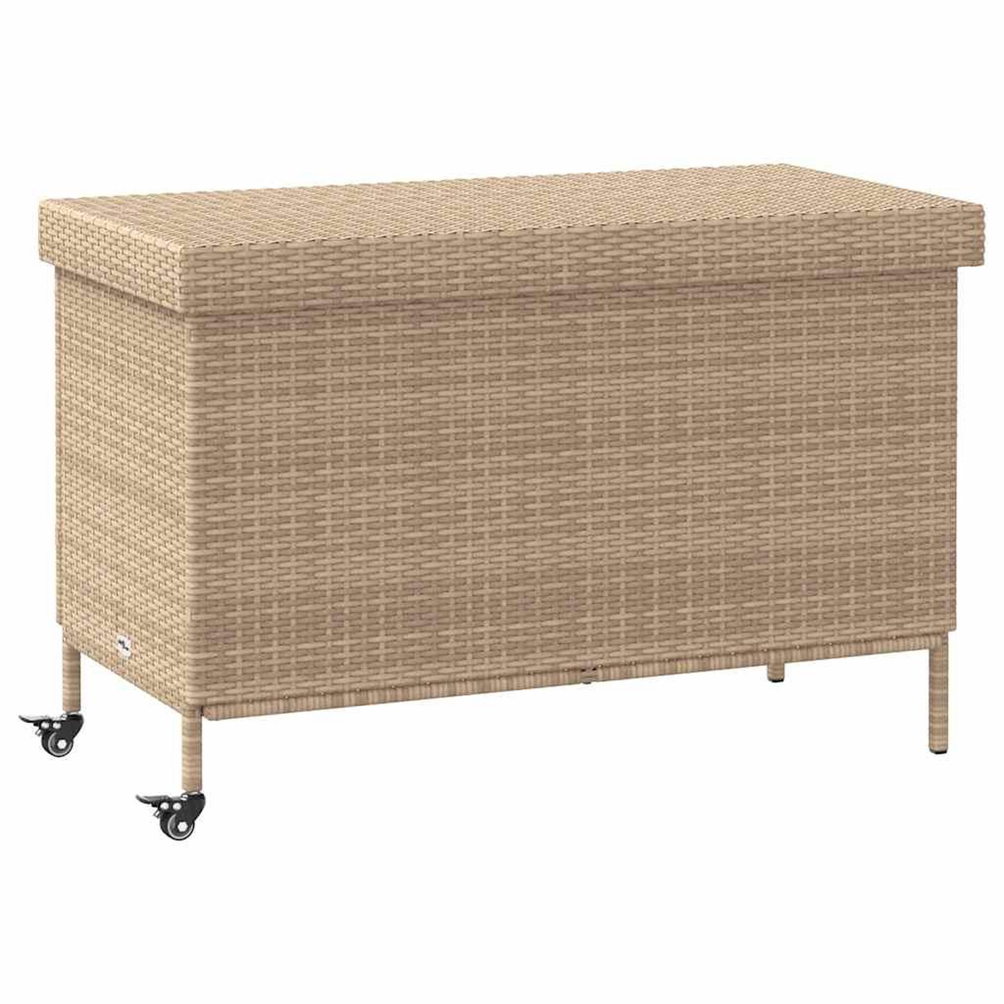 VIDAXL Boîte de rangement de jardin et roues resine tressee