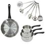 Voir la diapositive 1 : Fackelmann Set 1 poêle 28 cm, 3 casseroles en inox et 6 ustensiles inox Fackelmann Geneva