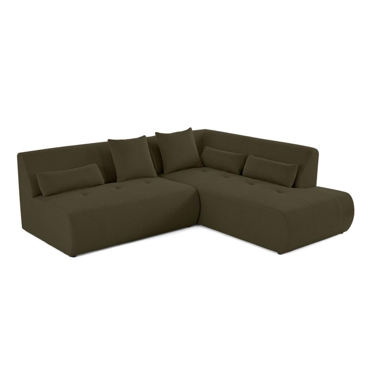 LISA DESIGN Onyx - canapé modulable d'angle droit 5 places - en tissu mailles 3d