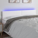 VIDAXL Tete de lit a LED Blanc 200x5x78/88 cm Similicuir