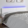 Voir la diapositive 1 : VIDAXL Tete de lit a LED Blanc 200x5x78/88 cm Similicuir