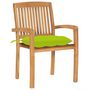 Voir la diapositive 2 : VIDAXL Chaises de jardin lot de 2 avec coussins vert vif Teck massif