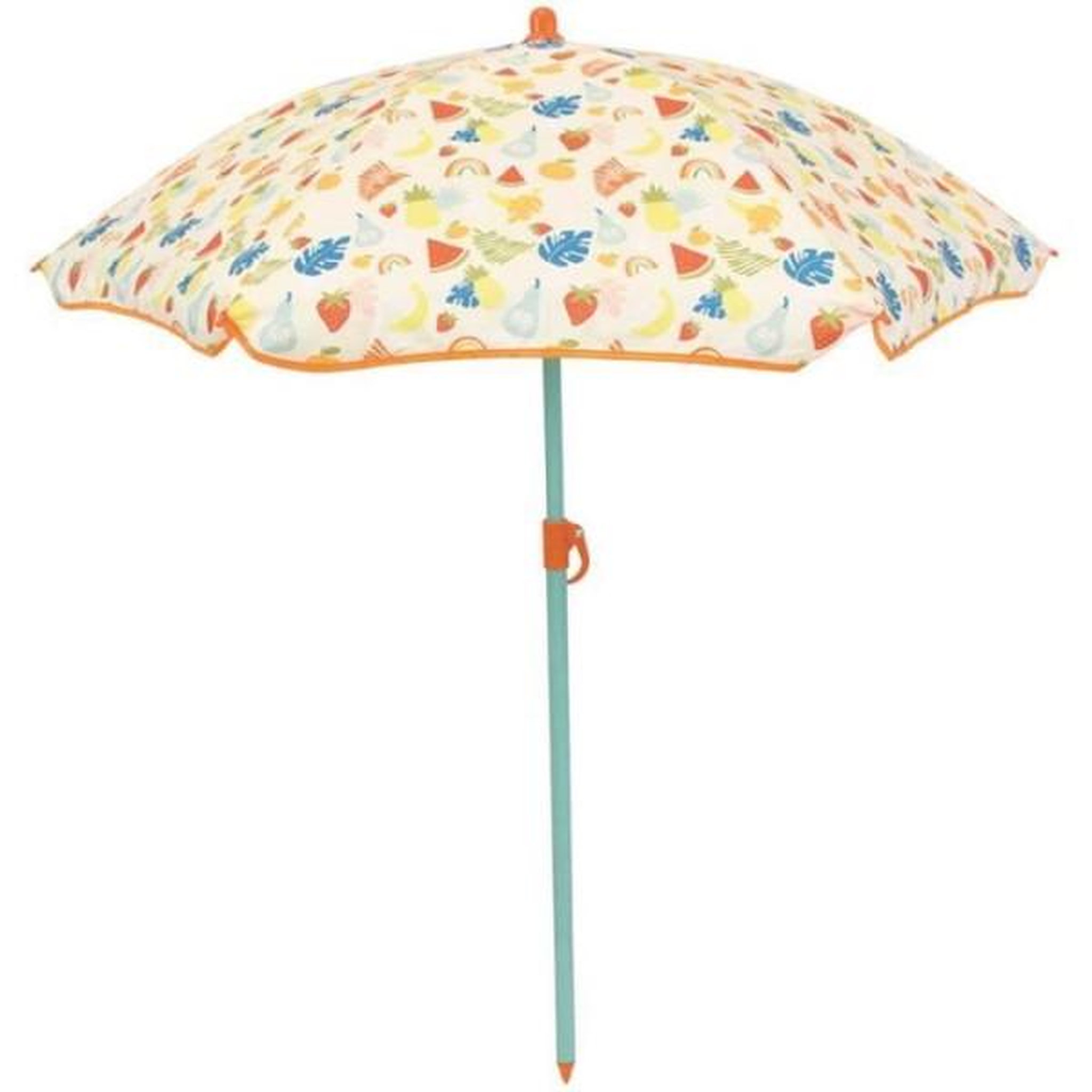 Voir la diapositive 3 : Fun House Fun house fruity's salon de jardin - 1 table h.46 x ø46 cm, 2 chaises h.53xl.38,5xp.37,5 cm et 1 parasol h.125 x ø100 cm