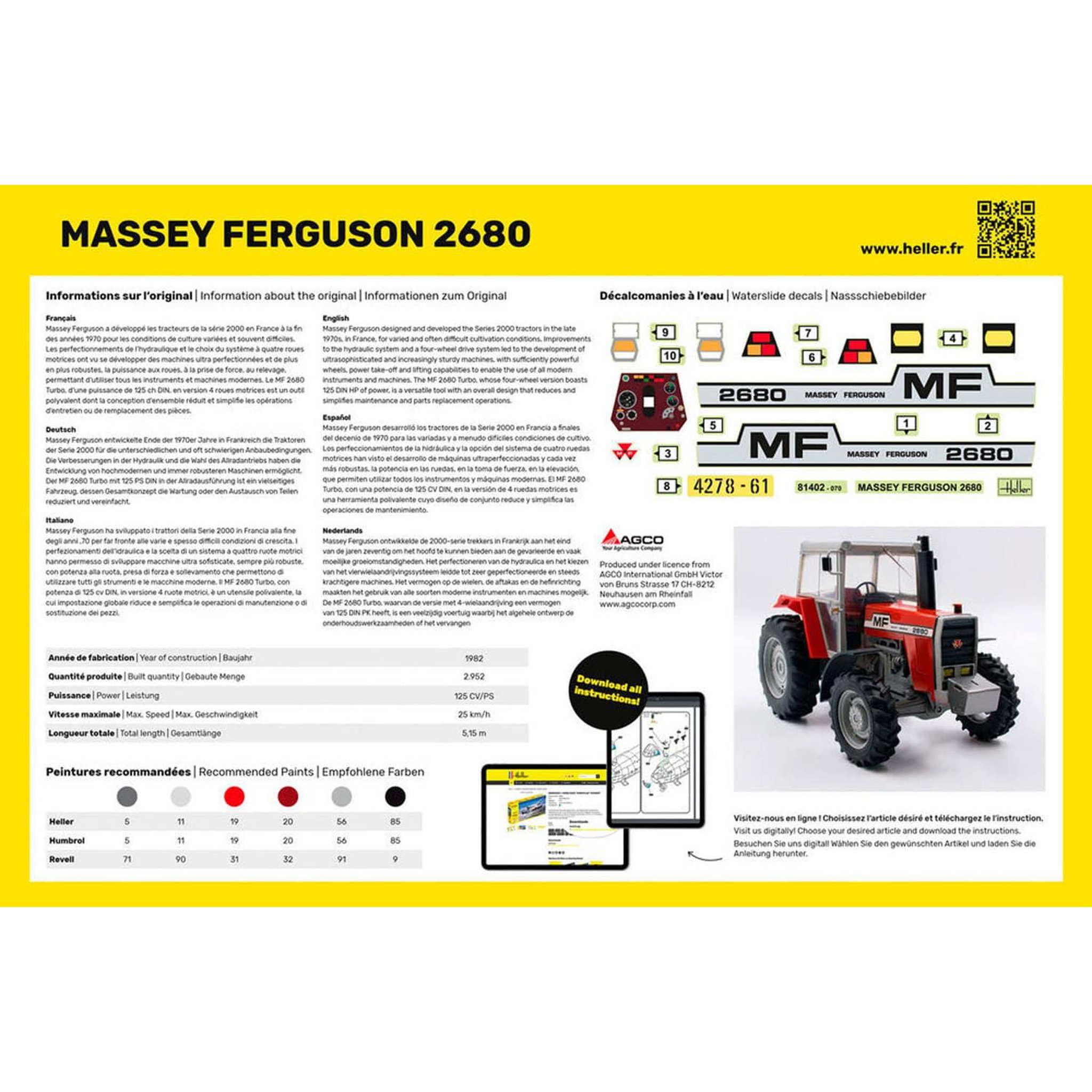 Voir la diapositive 2 : Heller Maquette Tracteur : Kit : Massey-Ferguson 2680