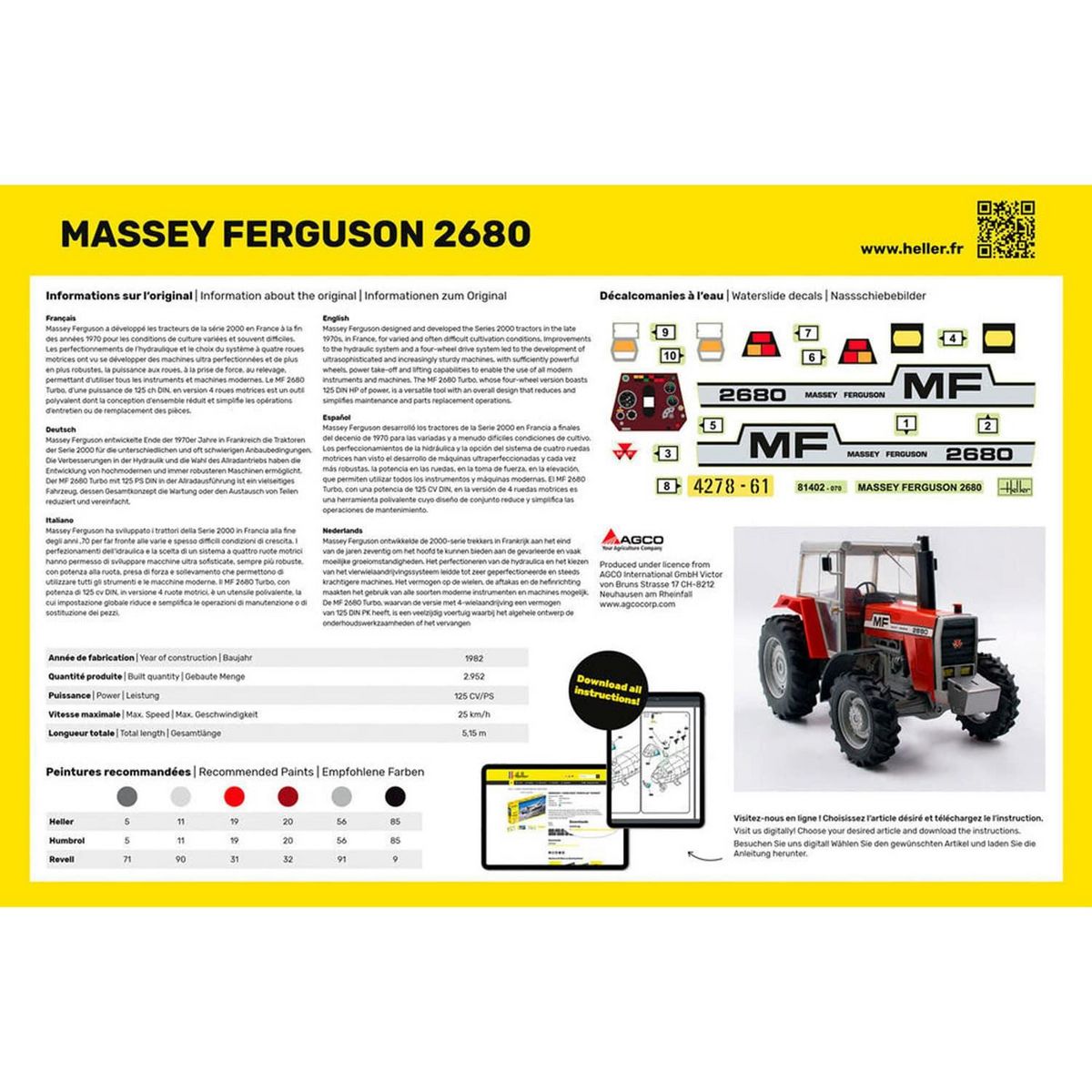 Heller Maquette Tracteur : Kit : Massey-Ferguson 2680