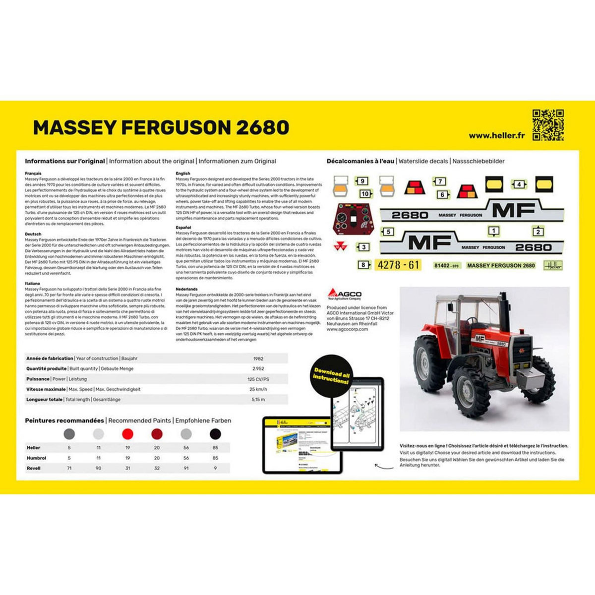 Heller Maquette Tracteur : Kit : Massey-Ferguson 2680