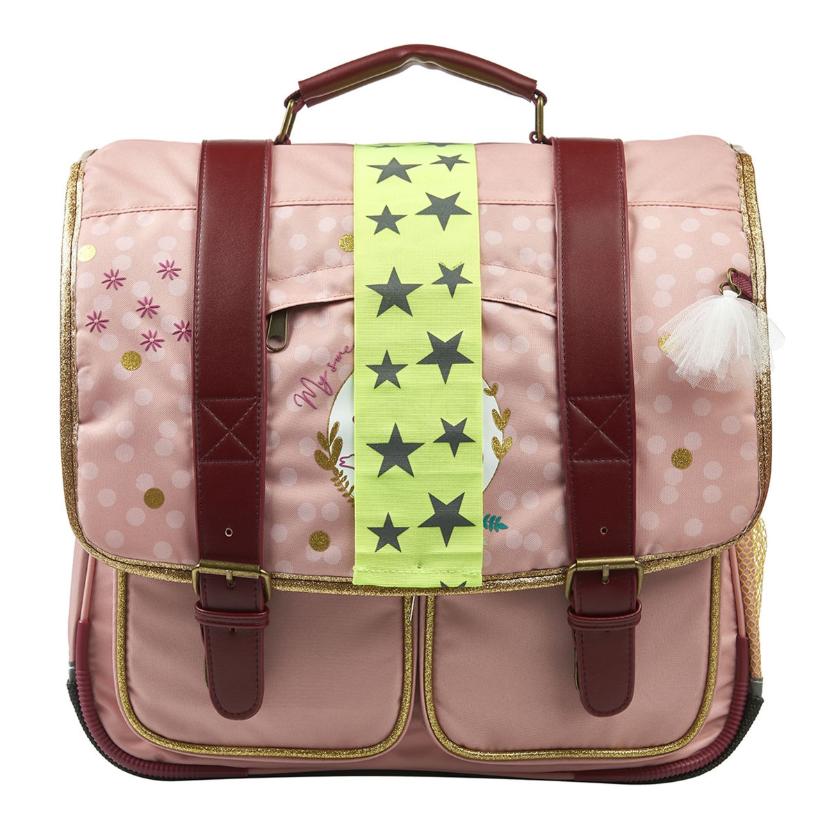 AUCHAN Cartable 38 cm CP/CE1/CE2 rose BALLERINA avec leds