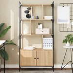 VIDAXL Bibliotheque avec portes chene sonoma 76,5x30x154,5 cm
