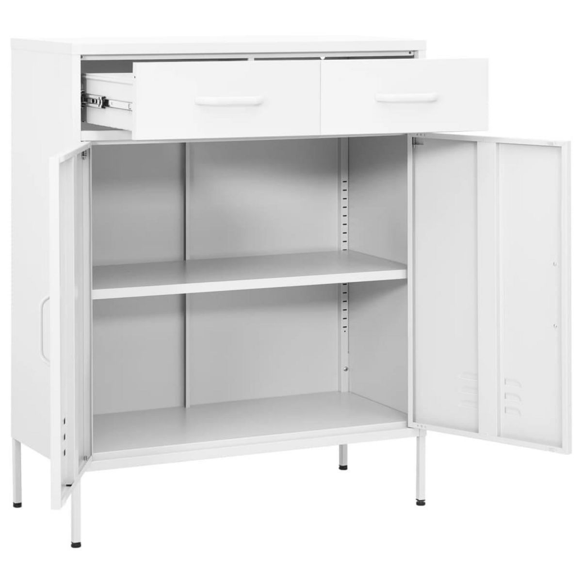 VIDAXL Armoire de rangement Blanc 80x35x101,5 cm Acier