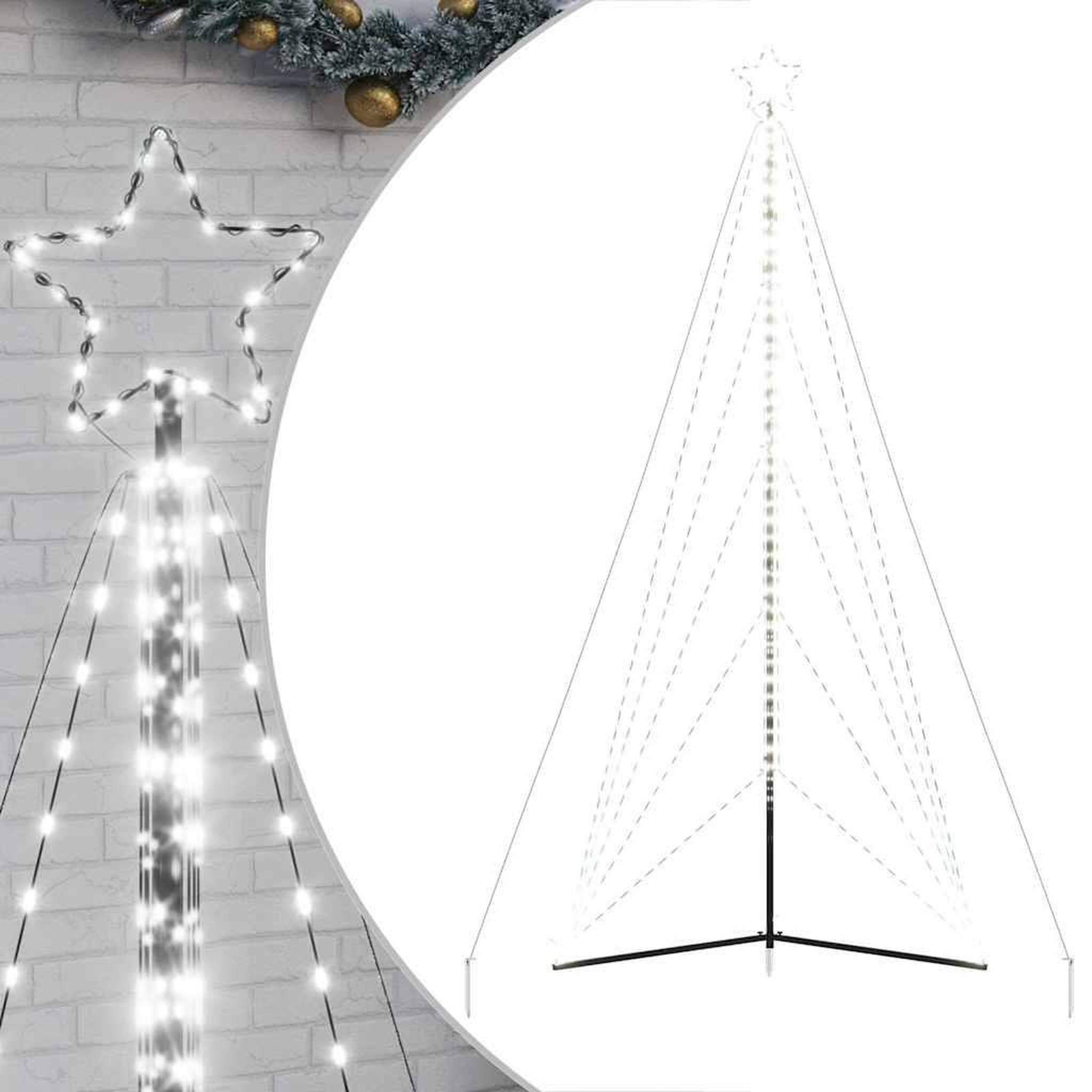 Voir la diapositive 2 : VIDAXL Sapin de Noël a LED 615 LED blanc froid 404,5 cm