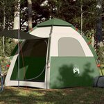 VIDAXL Tente de camping cabine 4 personnes vert liberation rapide
