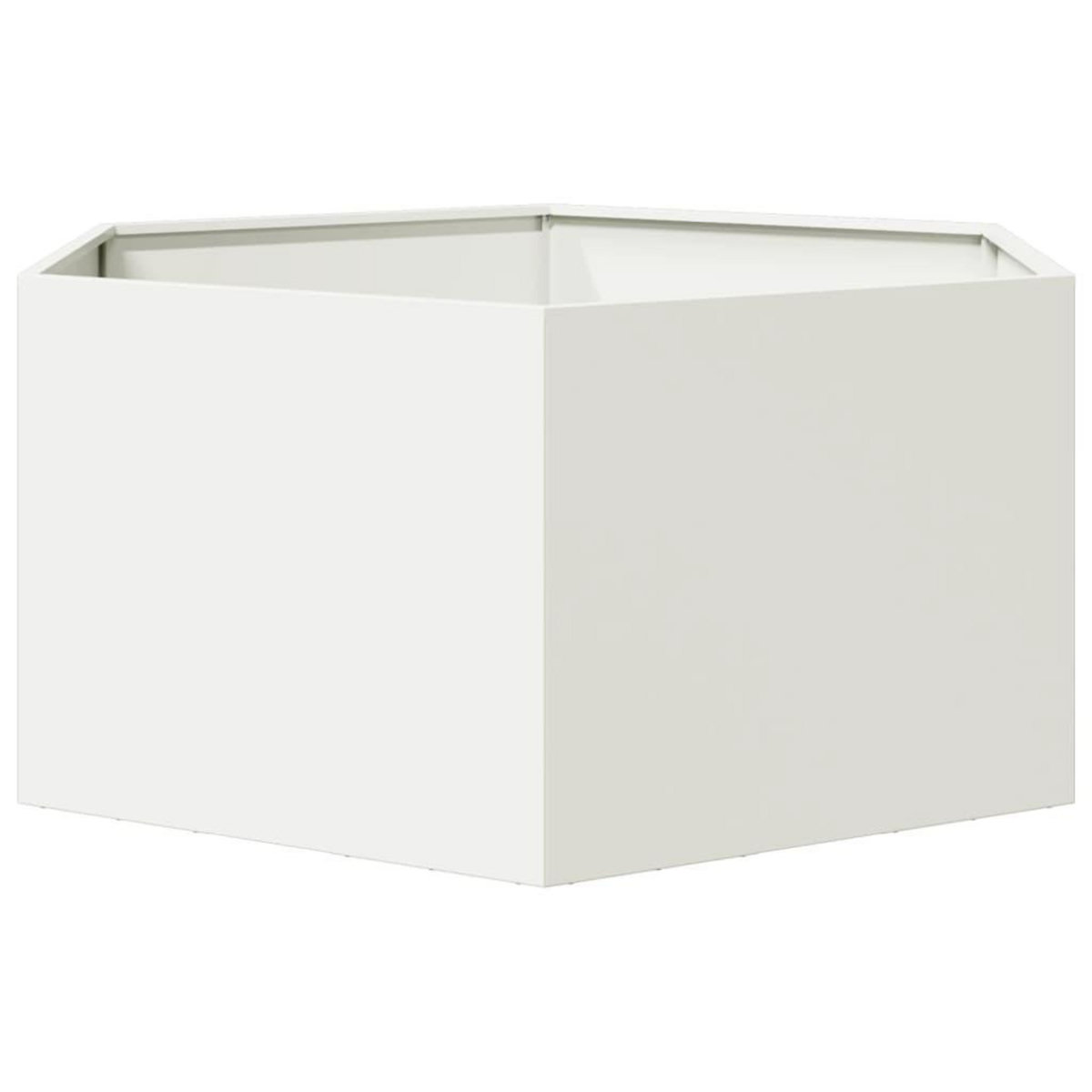 VIDAXL Jardiniere blanc hexagone 104x90x45 cm acier