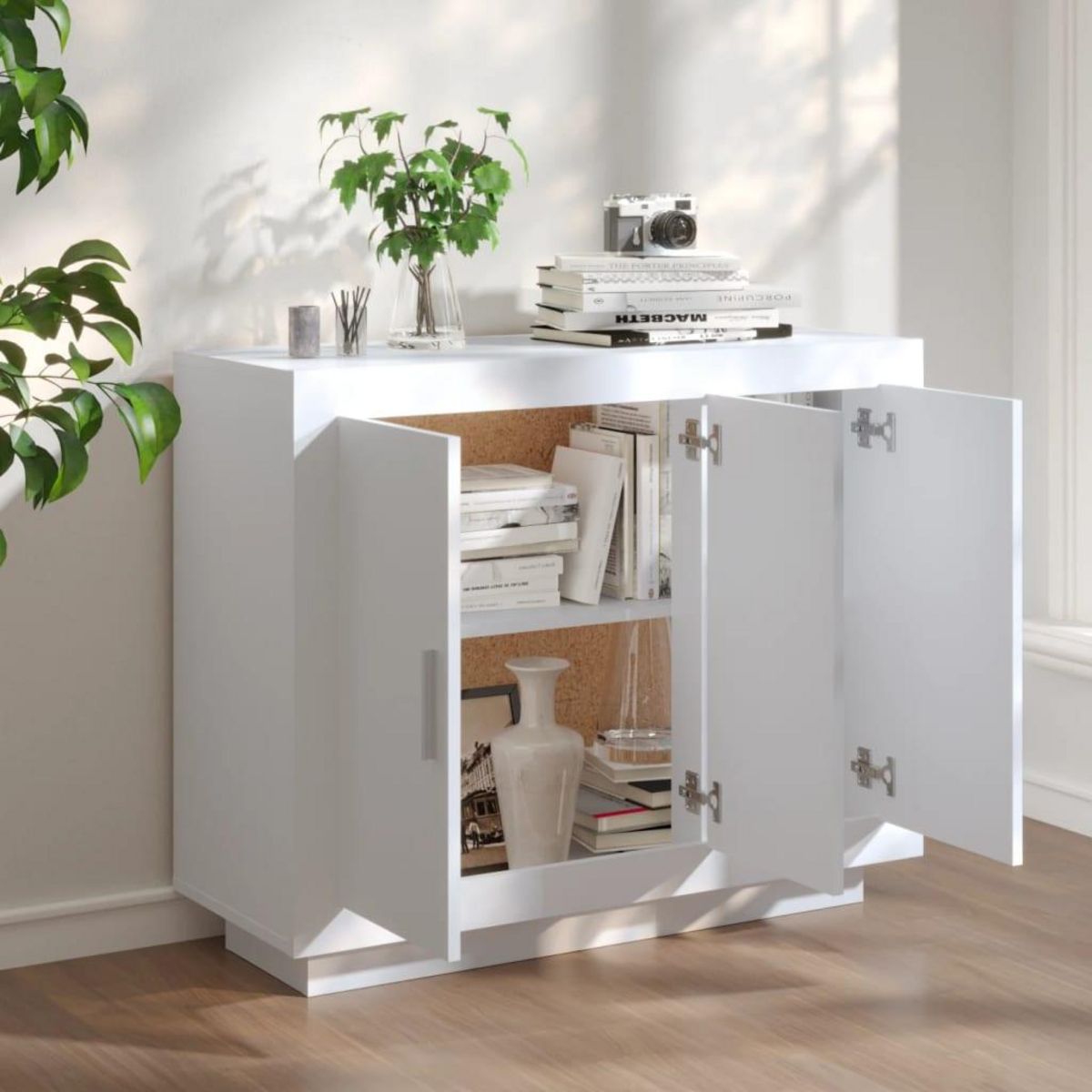 VIDAXL Buffet blanc 92x35x75 cm bois d'ingenierie