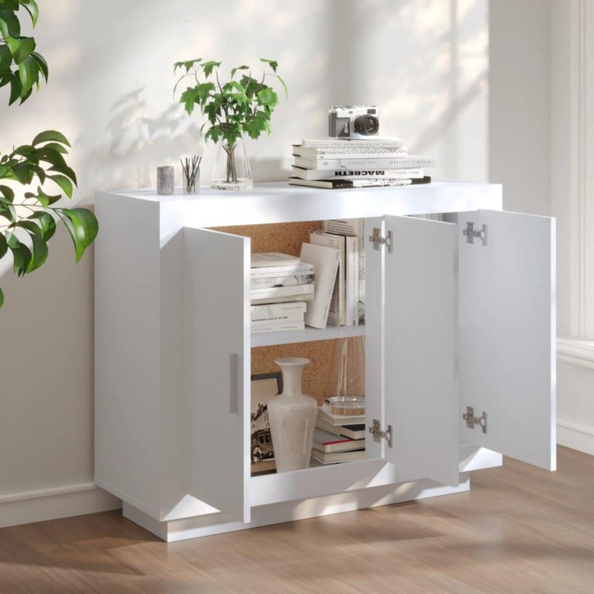 VIDAXL Buffet blanc 92x35x75 cm bois d'ingenierie