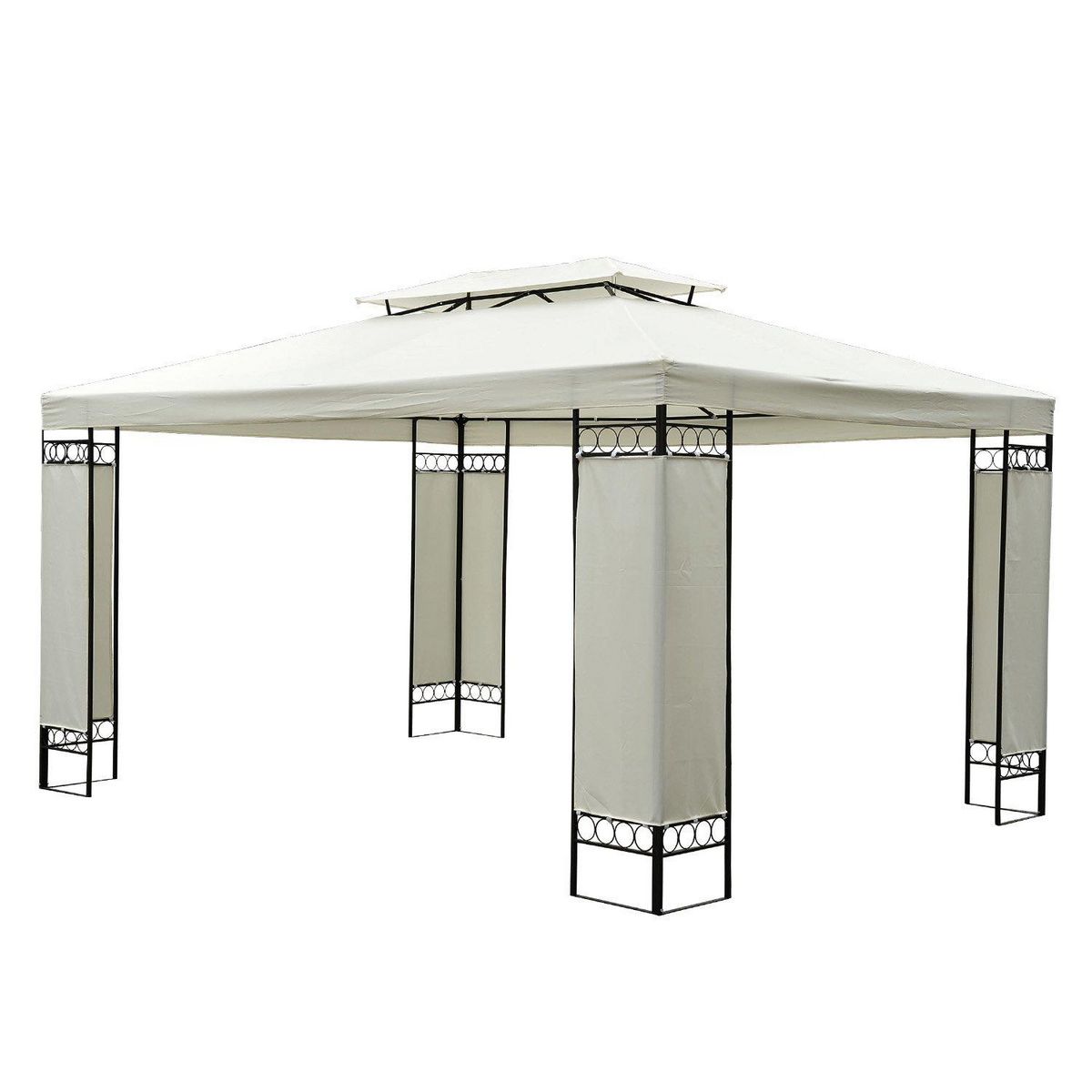 HOMCOM Toile de toit de rechange pour pavillon tonnelle tente 3x4m crème