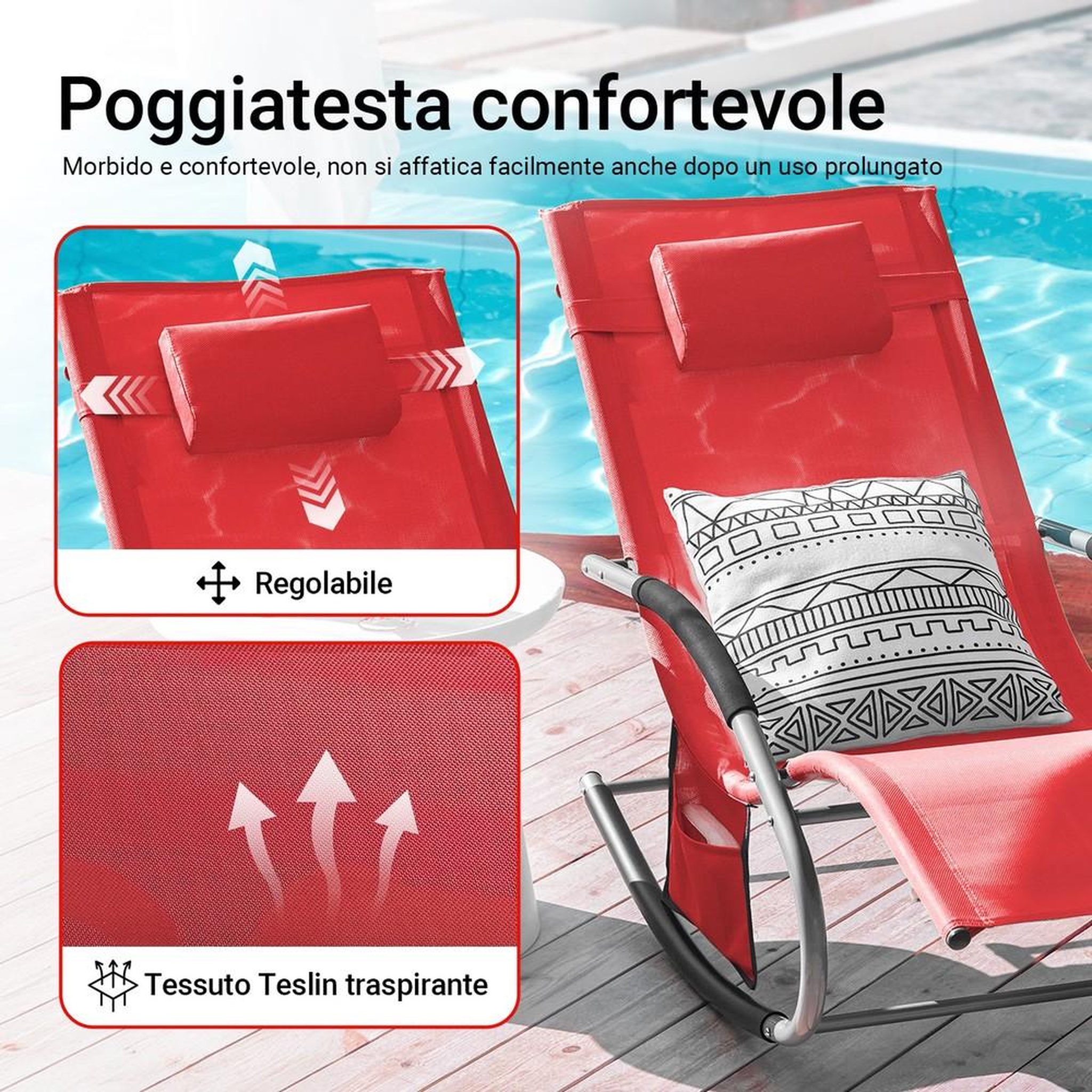 Voir la diapositive 4 : SOBUY SoBuy - Lot de 2 chaises à bascule pour jardin - Moderne - OGS28X2