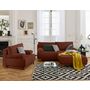 Voir la diapositive 6 : BEST MOBILIER Cristal - canapé 3 places - convertible avec coffre et grand pouf - en velours côtelé