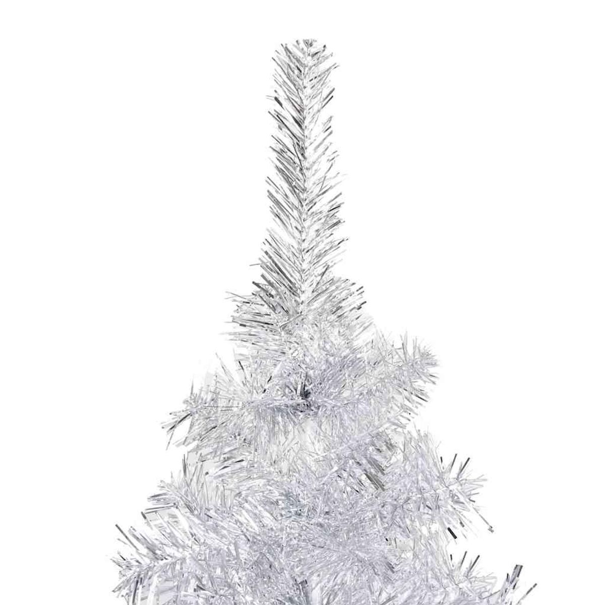 VIDAXL Arbre de Noël artificiel pre-eclaire/boules argente 150 cm PET