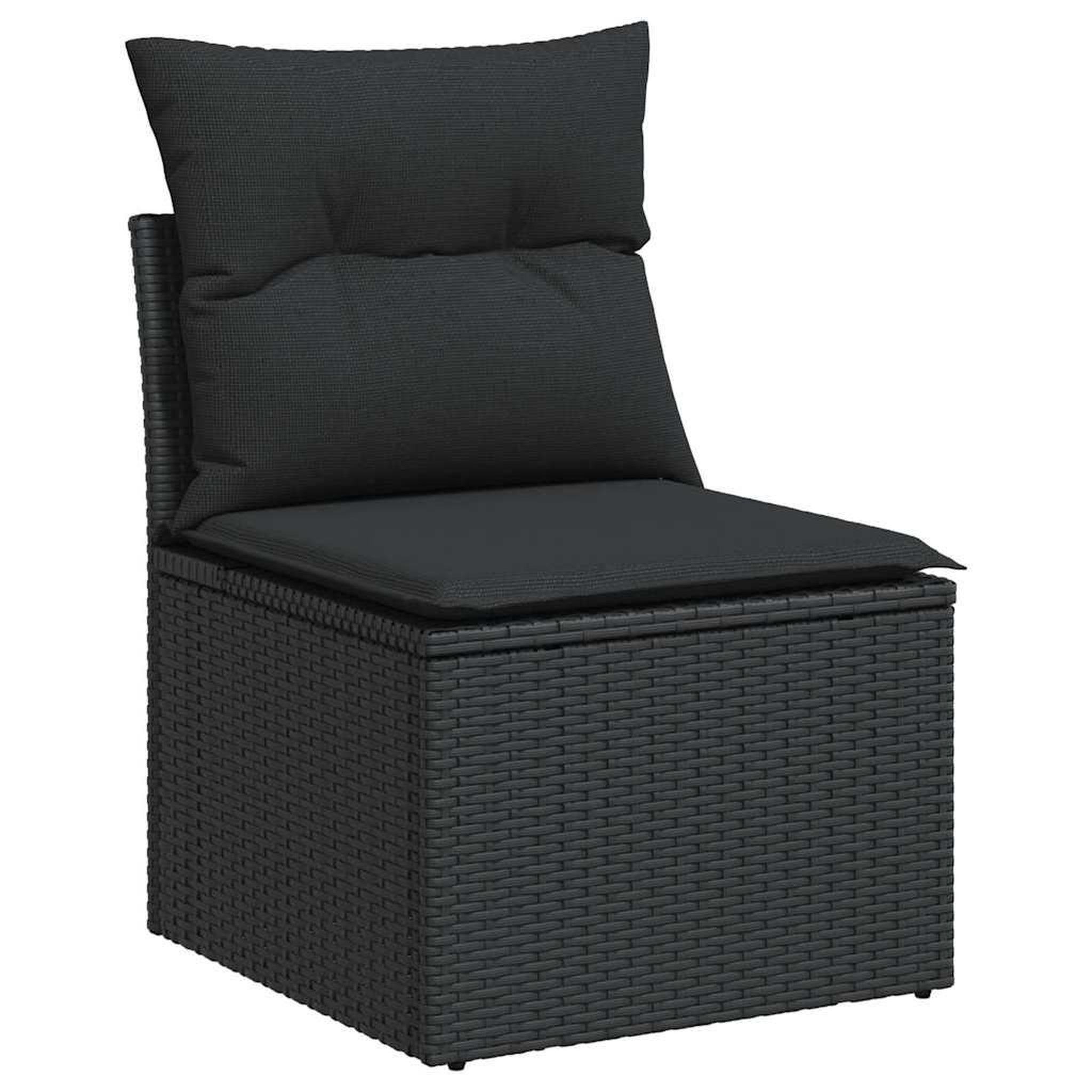 Voir la diapositive 4 : VIDAXL Salon de jardin 7 pcs avec coussins noir resine tressee