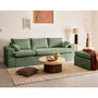 Voir la diapositive 2 : LISA DESIGN Calgary - canapé d'angle déhoussable et modulable 3 places + 1 pouf en velours texturé