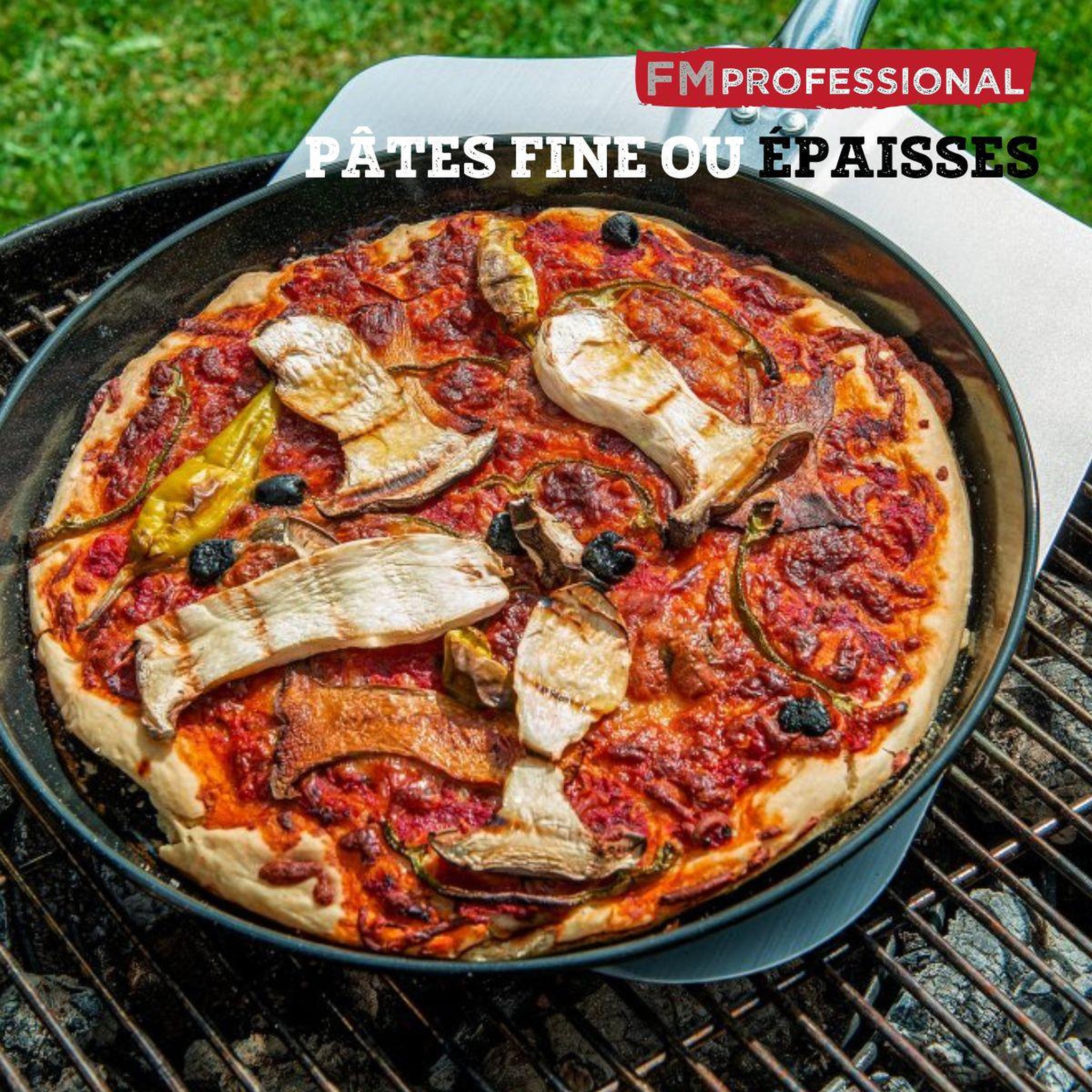 Voir la diapositive 5 : FM PROFESSIONAL Plaque à pizza perforée ronde four et barbecue 32 cm fm professional barbecue