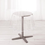 Paris Prix Nappe Ronde Cristal  Garden  180cm Transparent & Blanc
