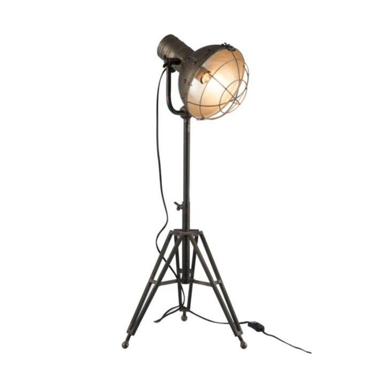 Paris Prix Lampe à Poser Industrielle  Néo  93cm Gris
