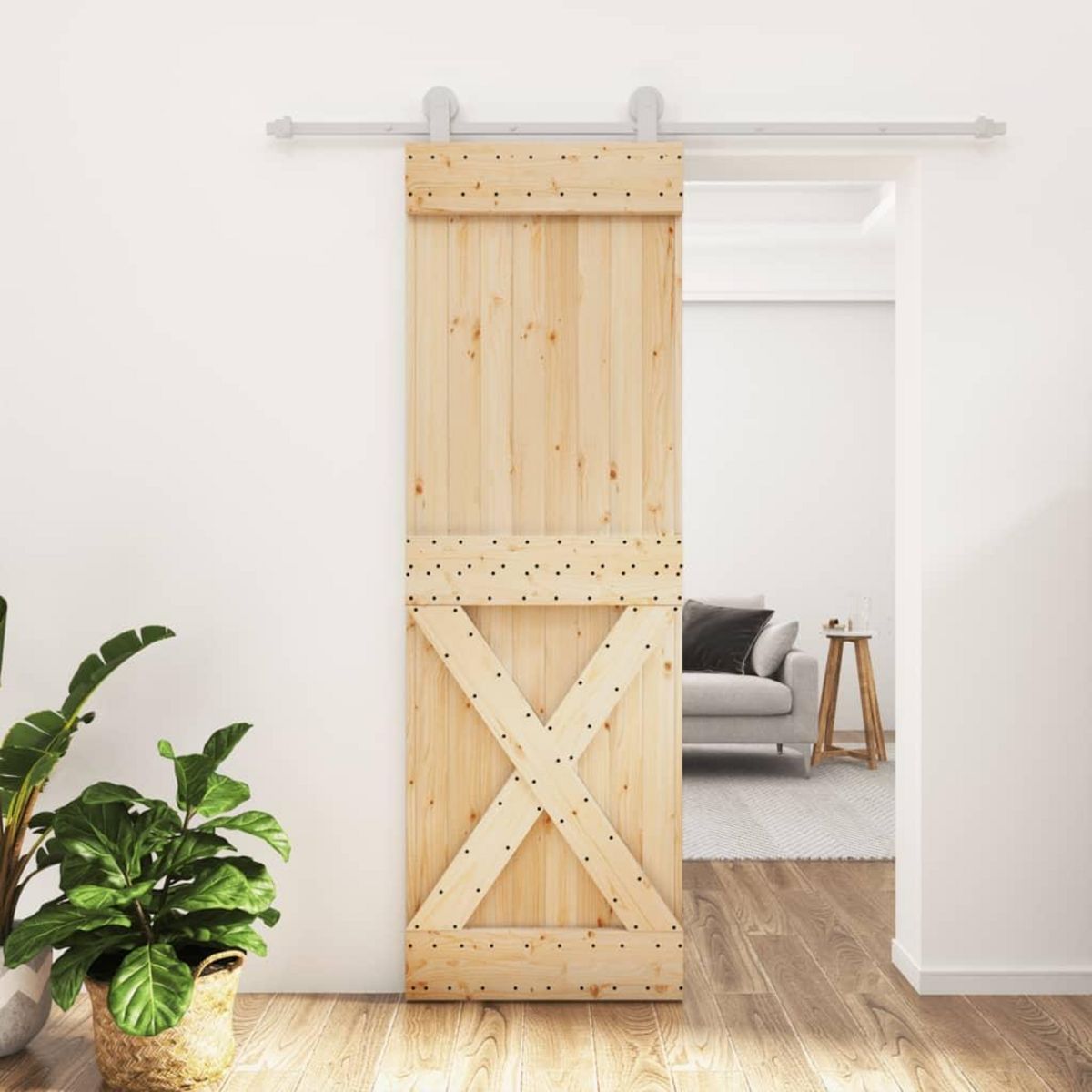 VIDAXL Porte coulissante et kit de quincaillerie 70x210 cm pin massif