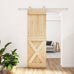 VIDAXL Porte coulissante et kit de quincaillerie 70x210 cm pin massif