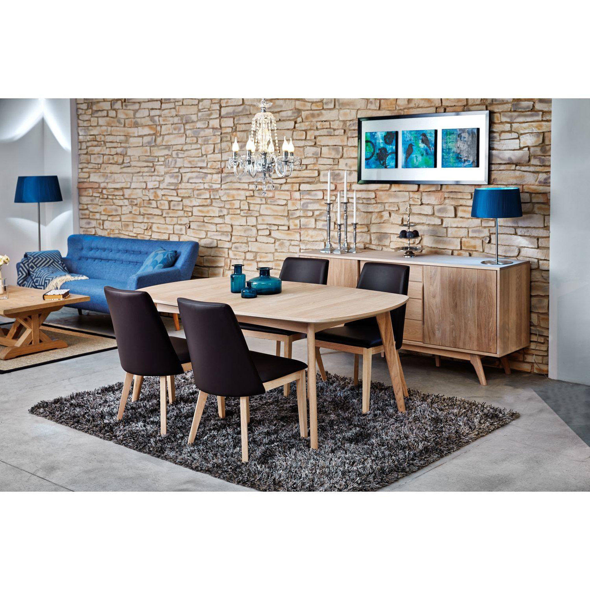Voir la diapositive 5 : TOILINUX Table à manger extensible 6 à 8 places en mdf - beige