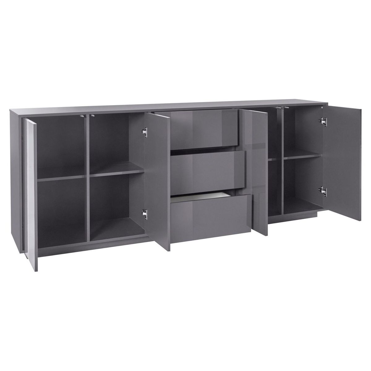 Buffet moderne 4 portes 3 tiroirs 220 cm LUCERA