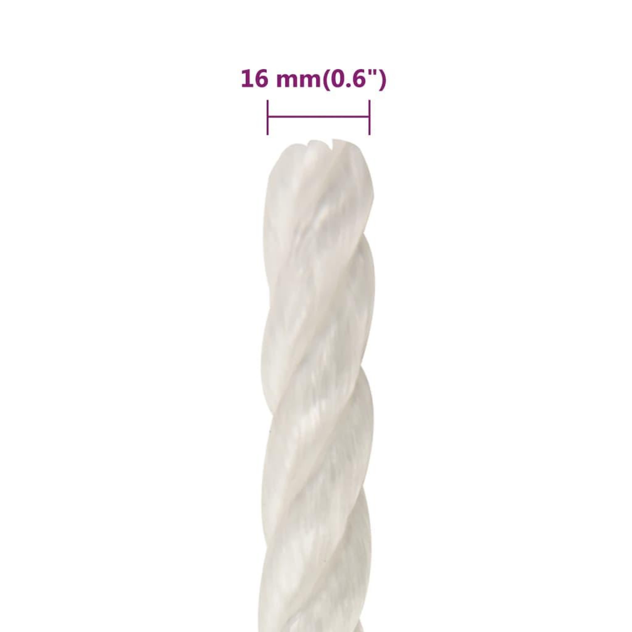 Voir la diapositive 6 : VIDAXL Corde de travail Blanc 16 mm 25 m polypropylene