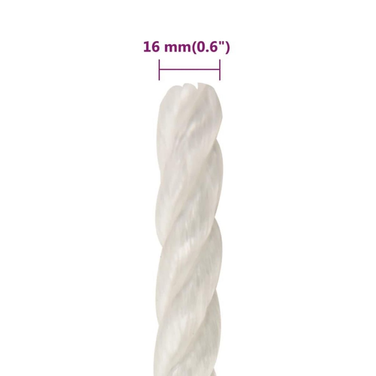 VIDAXL Corde de travail Blanc 16 mm 25 m polypropylene