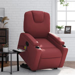 VIDAXL Fauteuil inclinable de massage Rouge bordeaux Similicuir