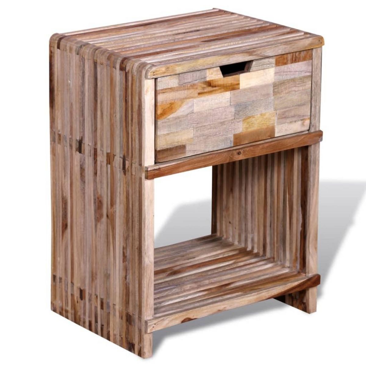 VIDAXL Table de chevet avec tiroir Bois de teck recycle
