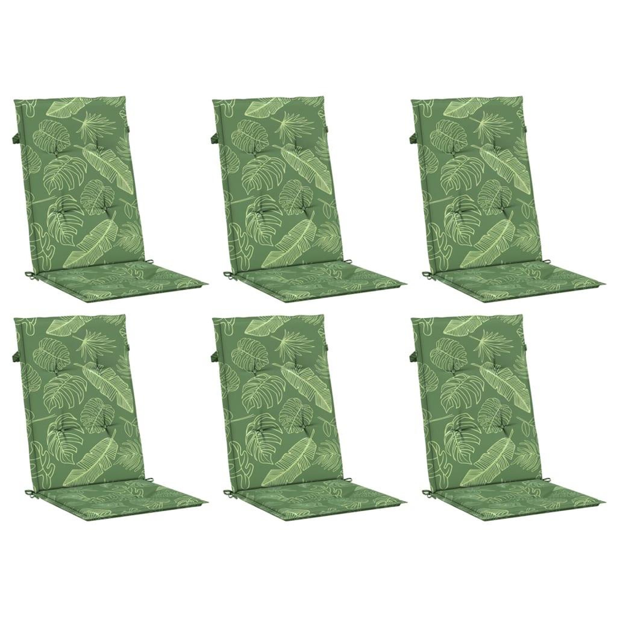 Voir la diapositive 3 : VIDAXL Coussins de chaise a dossier haut lot de 6 modele de feuille