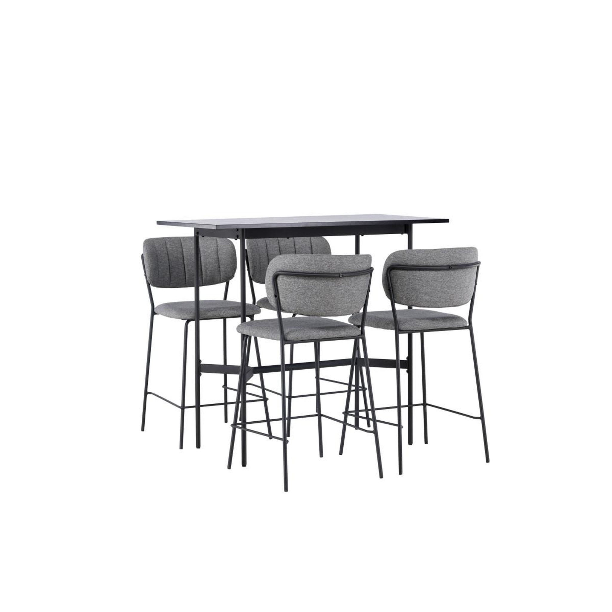 Voir la diapositive 2 : Paris Prix Ensemble table de bar & 4 chaises  rax & bell  120cm noir & gris