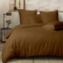 Voir la diapositive 2 : Home collection Parure de couette 100%percale de coton 80 fils/cm2-uni lin