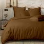 Voir la diapositive 2 : Home collection Parure de couette 100%percale de coton 80 fils/cm2-uni lin